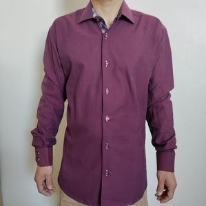 Maceoo burgundy red cotton men's shirt Sz 2